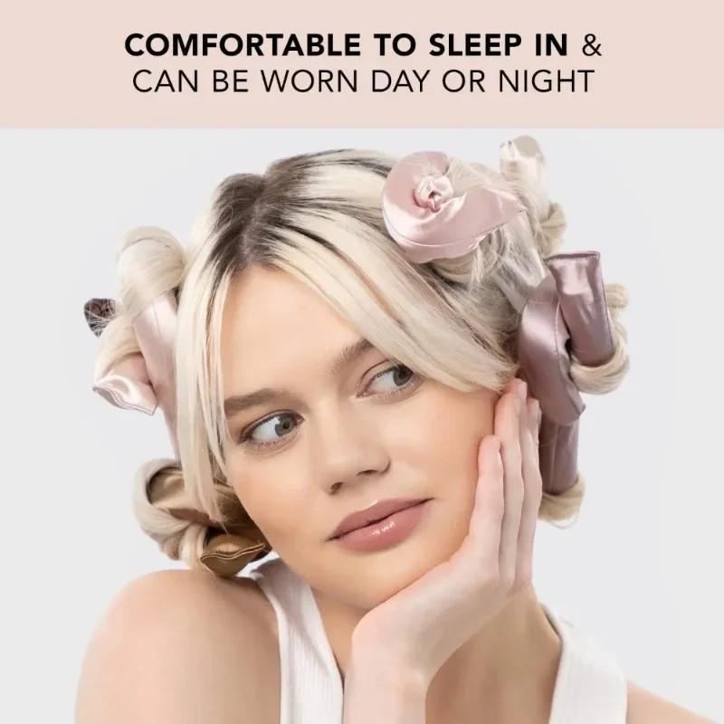6pcs/Pack Satin Wrapped Heatless Curling Rods No Heat Hair Curlers Rollers Flexi Rods For Women Girls DIY Hair Curling Iron