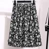 Saia Midi Floral Feminina com Cintura Elástica