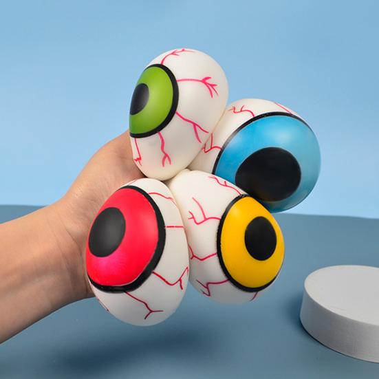 Halloween Augapfel Quetschspielzeug Realistischer TPR Stressabbau Ball Knebel Scherz Fidget für Kinder Erwachsene Tragbares Dekompressions-Gadget für Angst Partygeschenke