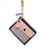 Simple Macaron Color Hanging Neck Wallet Lanyard PU Leather Zipper Coin Purse Card Bag Keychains Card Holder Women