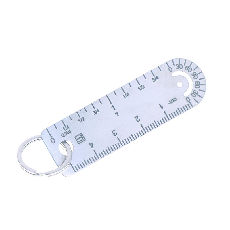 1Pc Portable Mini Titanium Alloy Ruler Titanium Small Ruler Keychain Pendant Keychain Accessories Outdoor Tool