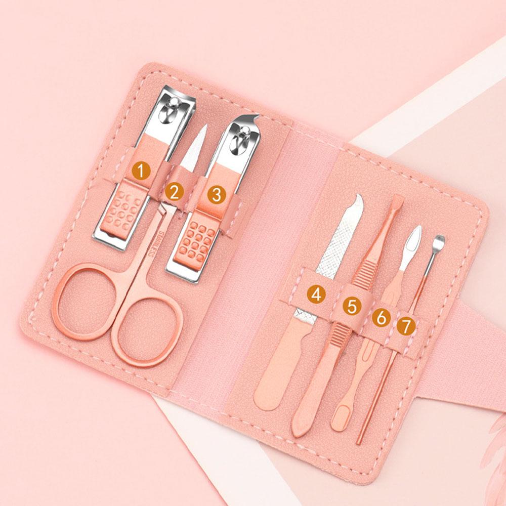 7 In 1 Manicure Set Business Gifts Handheld Sized, Nail Clippers Set Tools Professional Stainless