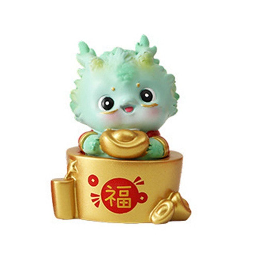 Waterproof Zodiac Dragon Ornaments Dragon Design Resin Dragon Miniatures Wear-resistant Cartoon Dragon Year Lucky Ornaments