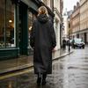 Long Sleeve Waterproof Hooded Raincoat Full Length Protective Coat Lightweight Windproof Outerwear for Outdoor Work and Daily Use