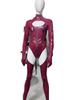 Faux Latex Leather Pvc Bodysuit Nightclub Cosplay Jumpsuit Pu Shiny Punk Tights Sexy Breast Zipper Women'S Leotard With Stocking