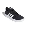 Adidas Neo Grand Court Synthetic Leather Canvas Comfortable Versatile Breathable Low-Top Skate Shoes Kids Sneakers Gray Black EG1517