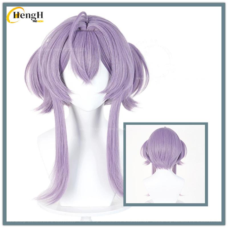 Spiel NTGOV Liberalio Synthetikhaar Lang 55cm Grau Lila Cosplay Anime Perücke Hitzebeständiges Haar Halloween Party Perücken