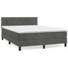 3141360 vidaXL Divan-lit Et Matelas Gris Foncé 140x190cm Velours