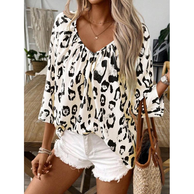 2026 European & American Leopard Print Fashion Women's Shirt
