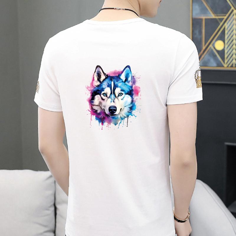 Winter Wolf Patch Decals Animal Jeans Fashion Diy Accessory Sticker Heat Press Appliqued Stripes Patches For Clothing Vinyl