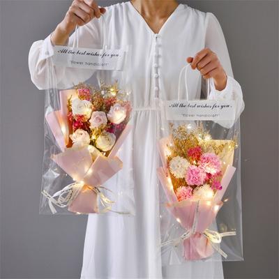 2025 Led Flowers Bouquet Handmade Knitted Bouquet With Fairy String Lights for Christmas Valentine's Day Gift