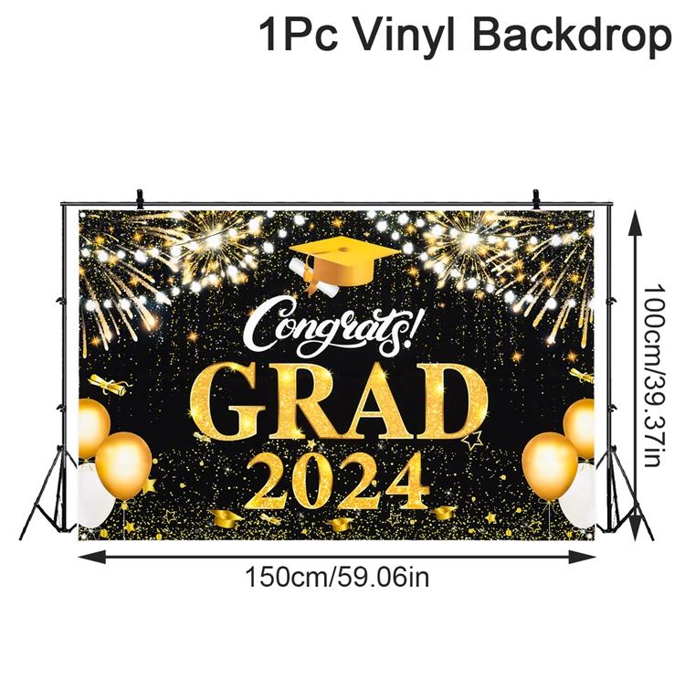 2024 Happy Graduation Hintergrund für Foto Herzlichen Glückwunsch Grad Prom Party Herzlichen Glückwunsch Absolventen Fotografie Hintergrund Dekor
