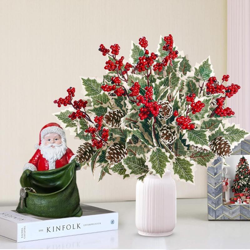 1/2Pcs Artificial Flower Christmas Decor Berry Branch Bouquet Xmas Tree Ornament Home Decor New Year 2026 Gift Navidad Accessory