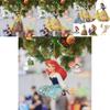 Festive 8cm Christmas Disney Princess Acrylic Cartoon Pendant Ornaments Xmas Tree Hanging Decor