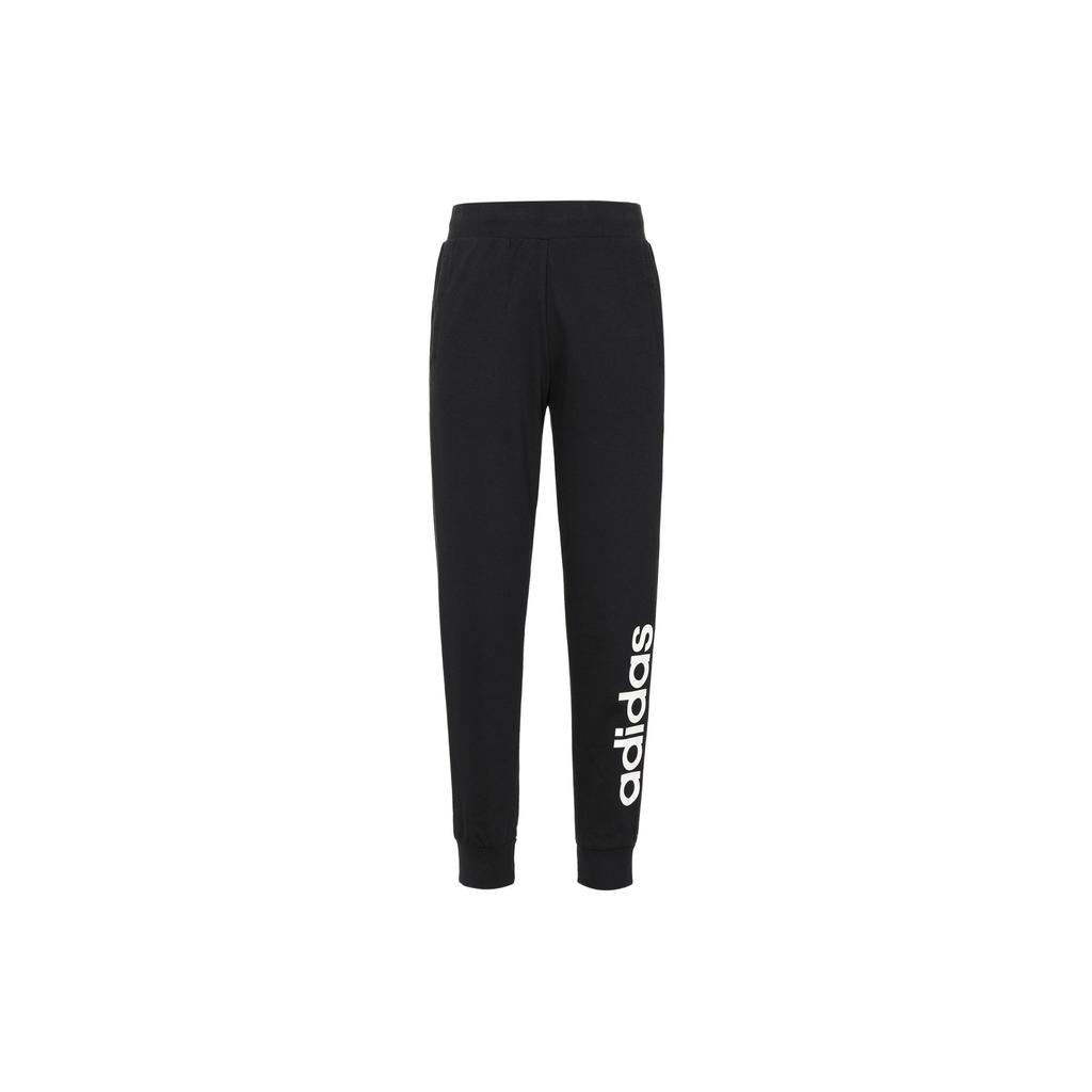 Adidas Neo Solid Color Logo Pattern Pocket Cuffed Knit Sports Pants Women Pants Black GP7125