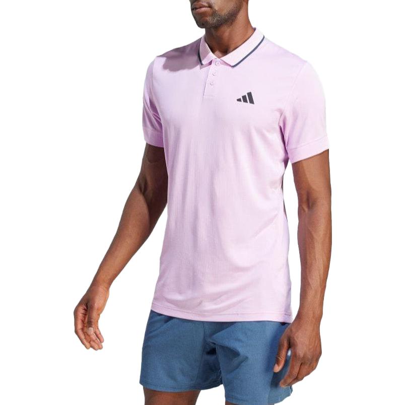 adidas Logo Print Casual Short Sleeve Polo Shirt Men Polo Shirts Pink IA8286