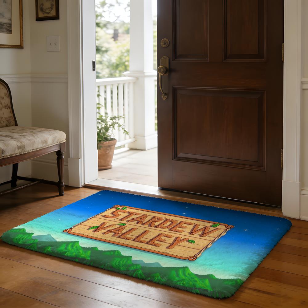 Floor Mat Soft Flannel Rug Non Slip Absorbent Mat for Bathroom Bedroom Home Decor Hot Anime S Stardew V Valley