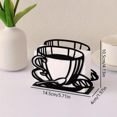 1 pz Portatovaglioli in Ferro Design Tazza da Caffè Verticale Metallo Tavolo da Pranzo Clip per Asciugamani di Carta per Casa, Hotel o Decorazione Caffetteria