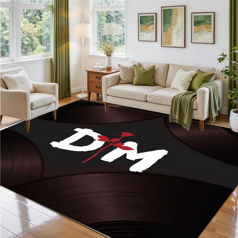 Depeche Mode Design Crystal Velvet Rug Soft Decorative Mat for Bedroom Entrance