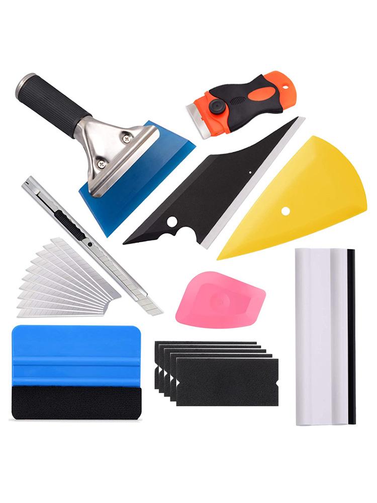 

Car Window Film Tinting Tool Auto Vinyl Wrap Installation Kit Include Rubber Squeegee Wiper Scraper Felt Squeegee Utility Knife