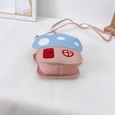 Korean Version of Children's Bag 2025 New Kindergarten Cute Cartoon Mushroom House Change Bag Casual Shoulder Messenger Bag