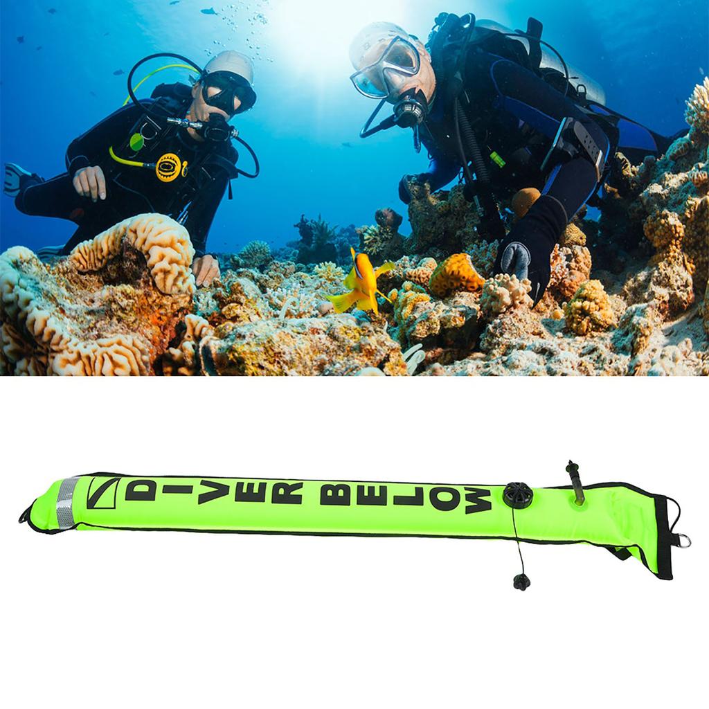 4FT High Visibility Inflatable Scuba Diving SMB Surface Signal Marker Buoy(Fluorescence Yellow)
