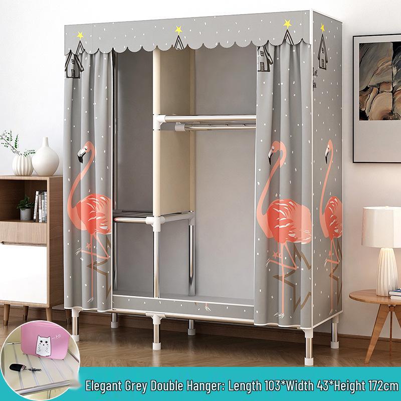 Compact All-Steel Frame Cloth Wardrobe: Durable Storage Solution for Bedrooms and Apartments