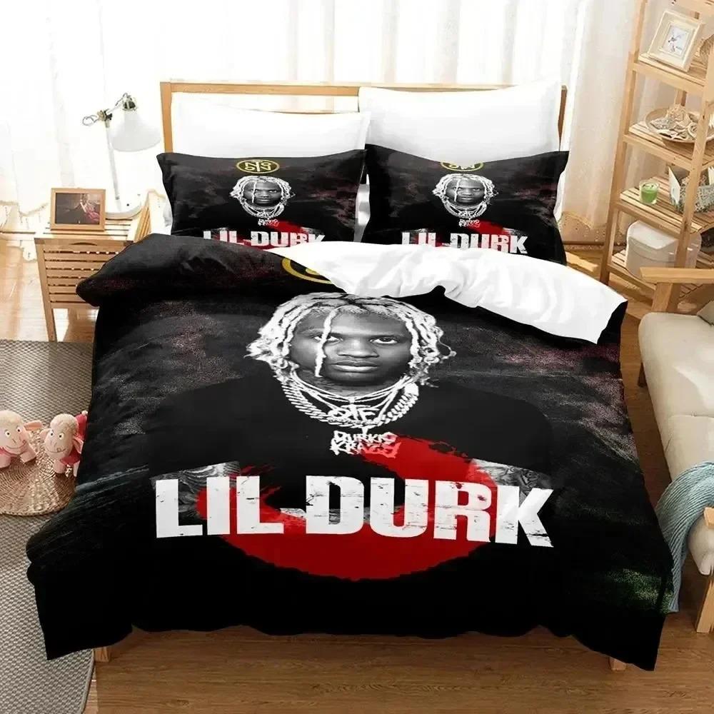 

3D Print Lil Durk Raper Beding Set For Bedrom Soft Modern Bedspreads Comefortable Children Kids Soft Duvet Cover Comfortable Quilt Cover And Pilowcase 100*200cm Single