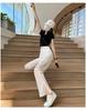 Women's Wide-Leg Mesh Split Pants – Spring/Summer 2026 Style, Sun Protection, Loose Fit, Straight Long Casual Pants