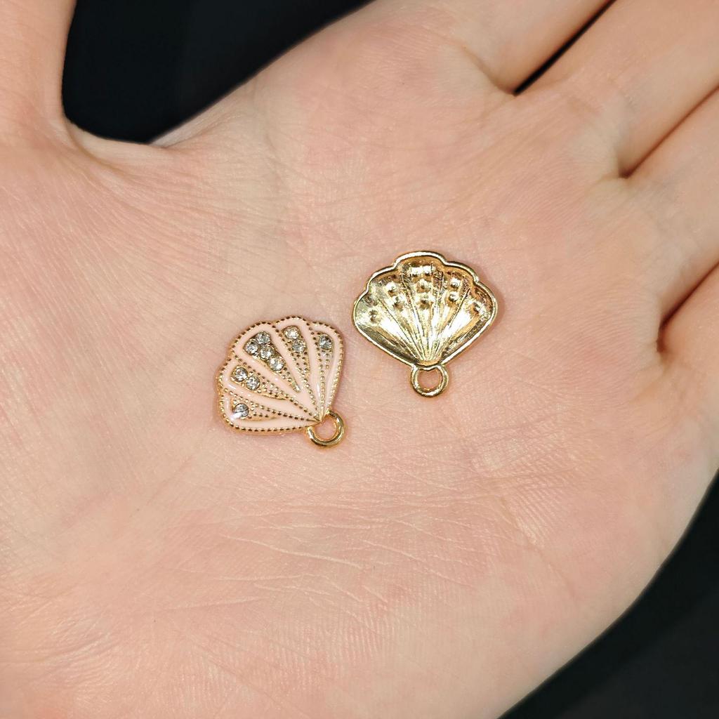 Alloy Seashell Drill Necklace & Earrings Charms – Small Ocean Pendant DIY for Jewelry & Phone Chains
