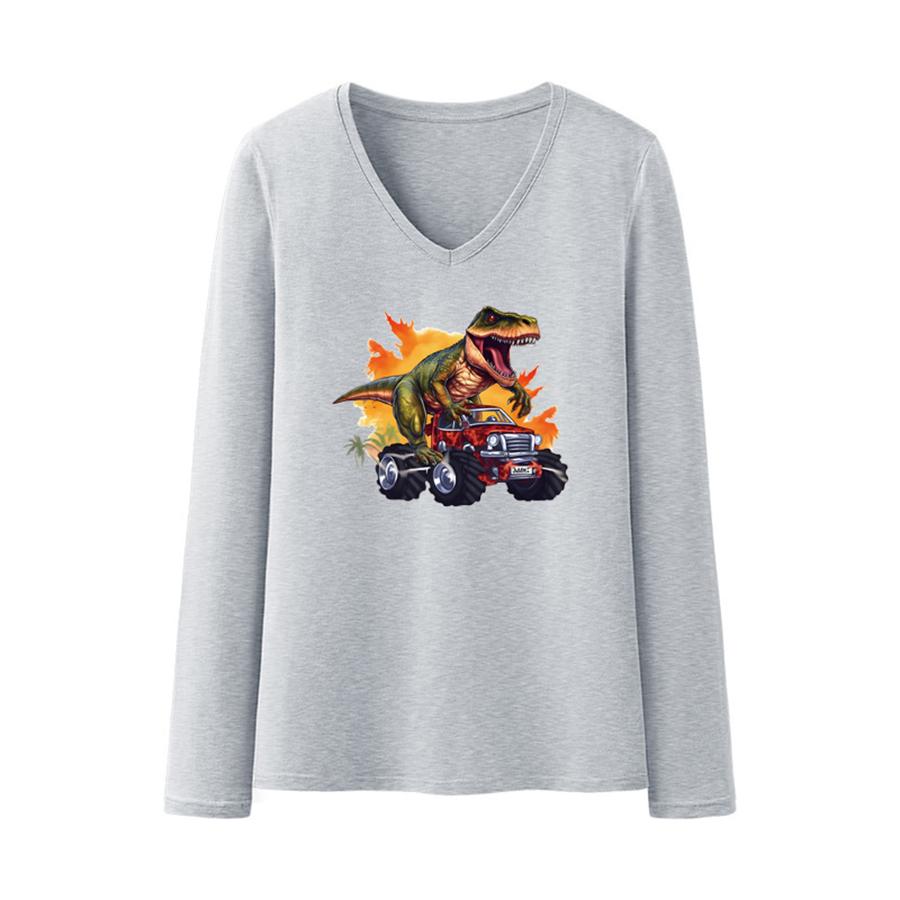 Dinosaurlapper Cartoon Truck Varmeklebende overføring Kunst Håndverk Strykeklær Applikert gjør-det-selv-tilbehør Strykelapper Dyr