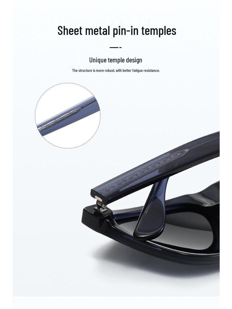 Men's Acetate Polarized Sunglasses: Big Frame, UV Protection for Driving & Fishing