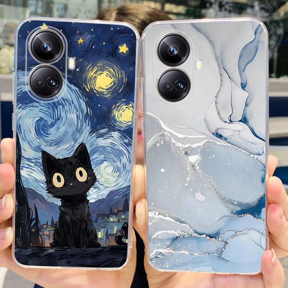 For Realme 10 Pro+ 6.7" RMX3687 Case Cute Cartoon Astronaut Cat Soft Silicon TPU Cover For Realme 10 Pro Plus Bumper Phone Case