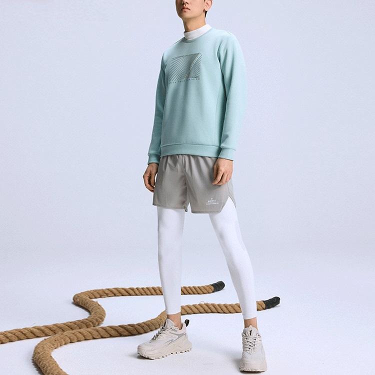 Anta Line Print Loose-Fit Crew Neck Sweatshirt Men Tops Ark-Blue 152217737-1