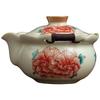 Large Ceramic Peony Teapot with Hand-Grip - Anti-Scald Kung Fu Tea Set for Household