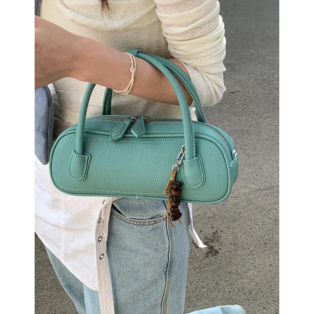 Summer Macaron Color Hand-held Bowling Bag, Stylish and Simple Commuter Bag, Cross-body Small Square Bag