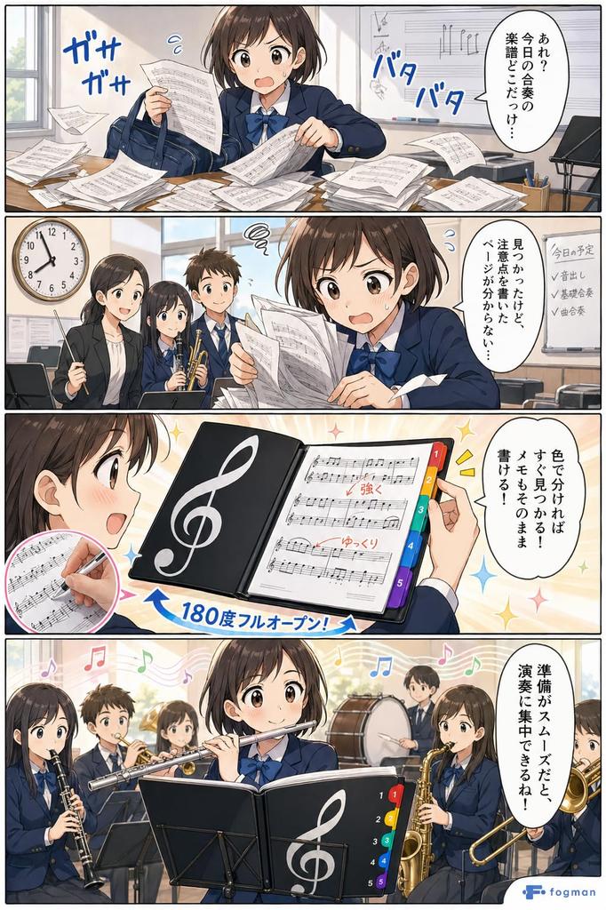 fogman Music Sheet Music Sheet Music Sheet Music Lesson A4 for Wind Writable 20 File, File, Case, Holder, File, Size, Black, Ensemble, (Holds Sheets)