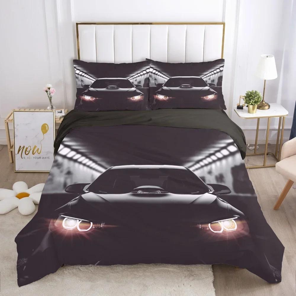 Luxury New 3D Print Cars Vehicles Bedding Set Boys Bedroom Decor Quilt Cover Pillowcase Cars Racing Print Bed Linen Set