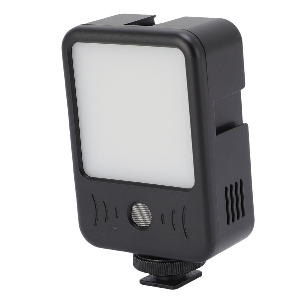Camera Video Light with Built in Microphone 49 LEDs 6500K Rechargeable Portable Photography Lighting for Vlog Live