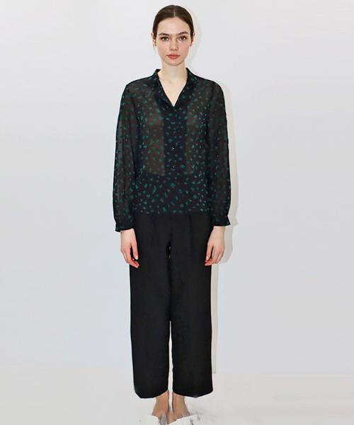 DAMAGE MNEMONIC Black Pintuck Long Pants_ Black Pintuck Long Pt