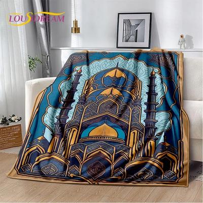 Muslim Islam Prayer Kneeling Poly Mats Mandala Soft Flannel Blanket for Beds Bedroom Sofa Picnic,Throw Blanket for Outdoors Gift