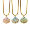 Colorful Oil-splashed Shell Pendant, Ocean-themed, 18K Gold Plated Chain, High-end Necklace