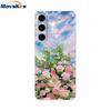 For Samsung S24 FE Case Stylish Flowers Painted Cover Clear Silicone Phone Case for Samsung Galaxy S24 S24FE Soft Shell Fundas