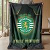 Custom Text Flannel Throw Blanket, Lightweight Cozy Bed Sofa BlanketSporting CP