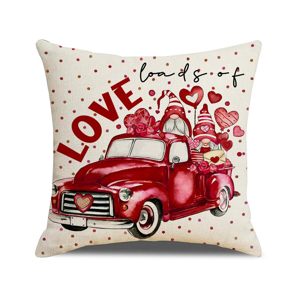 Valentine's Day Pillow, Simple and Versatile Combination Set, Pillow Cover, Red LOVE Letter Printed Sofa Pillow
