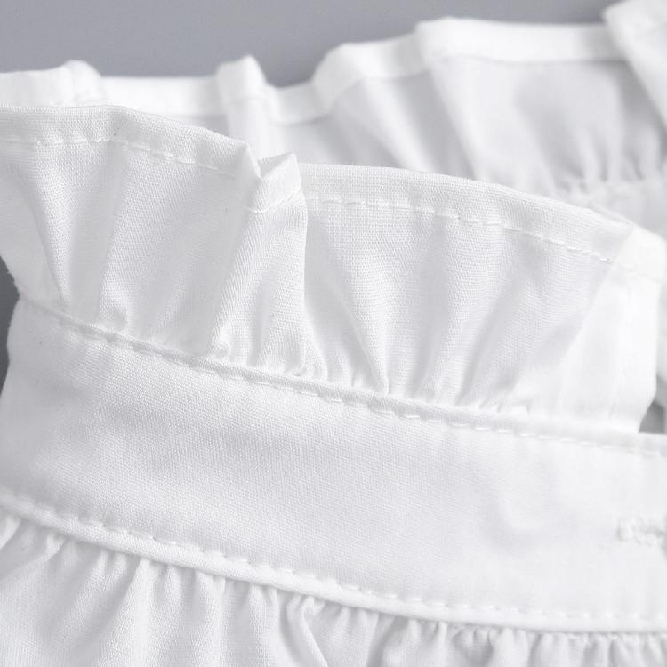 Vintage Dam Rynkad Krage Ärmar Set För Mode Dam Kontorsdam Manschetter Ärmar för Olika Tillfällen