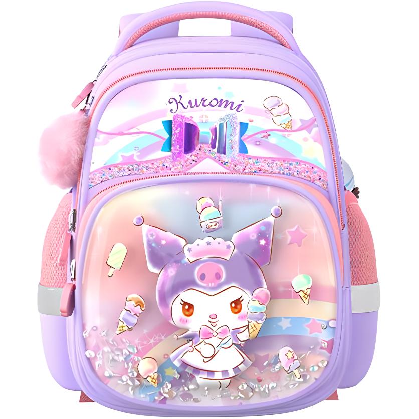 New Sanrio Polyester Student Bag Regular Kids' My Melody Pink/Kuromi Purple MH-DB66109