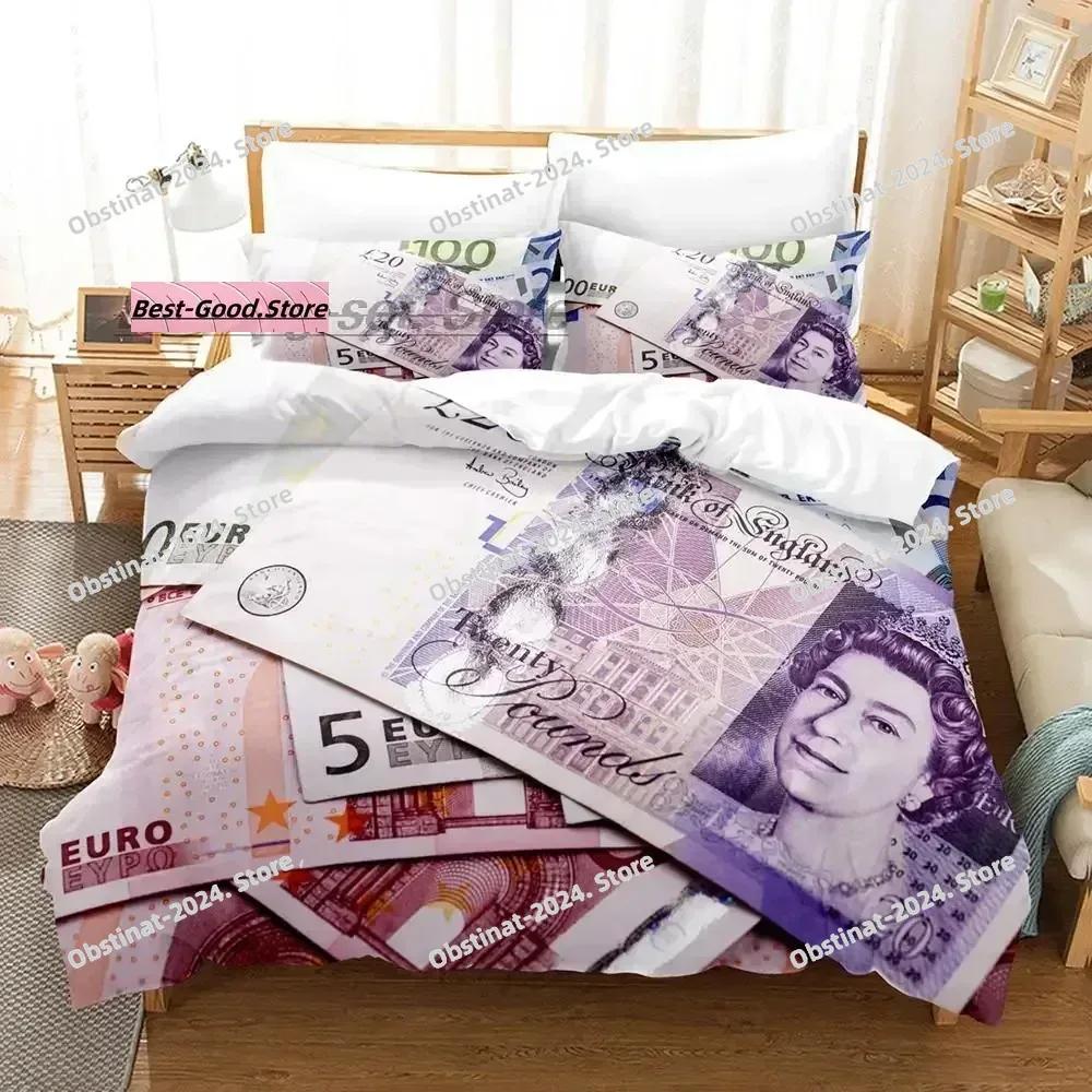 Dolar Beding Set Single Twin Ful Quen King-Sized Dimensionsd Dimensions Bed Linen Set Aldult Kid Bedrom Duvetcover Sets 3D Print Money bed shet set