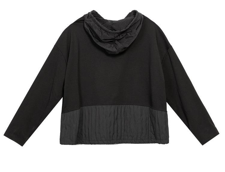 Plus Size Women’s Hooded Patchwork Sweatshirt - Autumn 2025 Two-Piece Style, Versatile Long Sleeve Top.