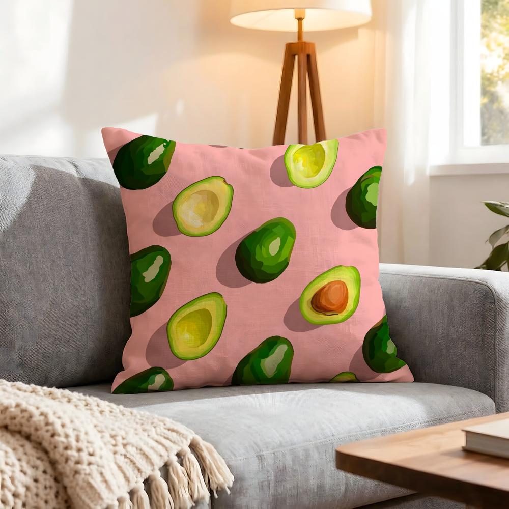 Pattern Avocado Print Cushion Cover 1Pcs Decorative Covers Soft Cushion Case For Sofa Couch Decor 40X40 45X45 Pillowcases